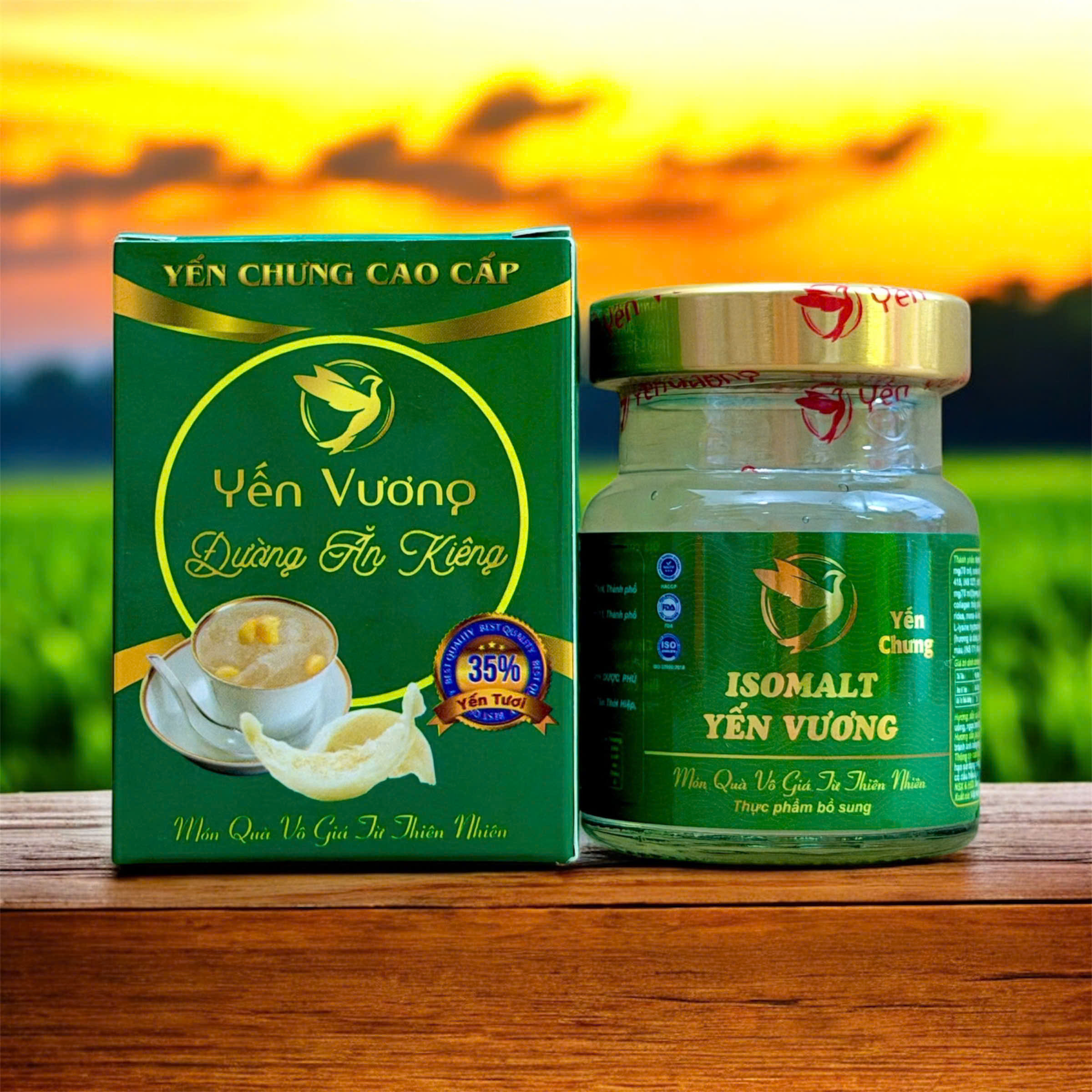 Hũ yến Vương 70ml có hộp Đường Isomal